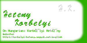 heteny korbelyi business card